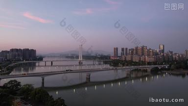 广东惠州合江大桥惠州大桥夜景交通航拍